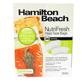 NutriFresh Heat Vacuum Sealer by Hamilton Beach – (30) Quart-sized bags, 30.0 liters, Plastic, Clear, Pack of 30