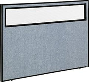 Global Industrial 60-1/4"W x 42" H Office Partition Panel with Partial Window, Blue