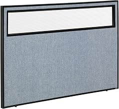 Global Industrial 60-1/4"W x 42" H Office Partition Panel with Partial Window, Blue