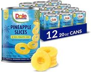Dole Pineapple Slices, 20 oz Cans, 12 Pack
