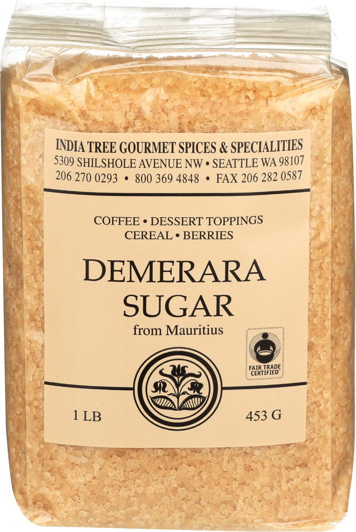 Sugar Demerara, 16 Ounce by India Tree – 15.23 Ounce (Pack of 1), Light Brown, Model 10324