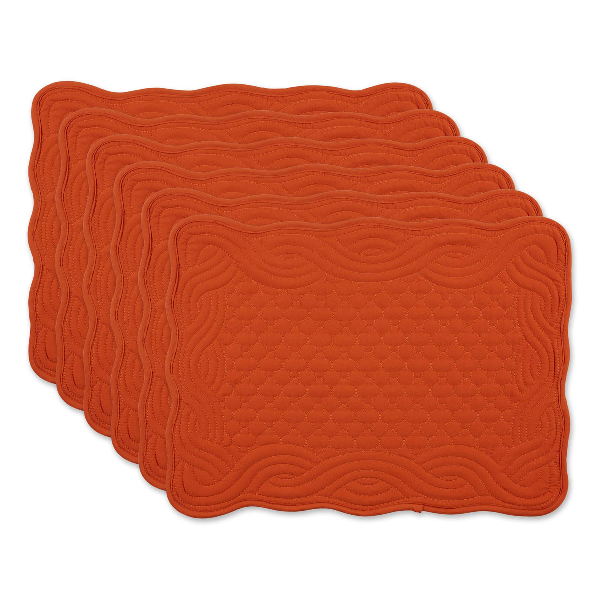 DII Quilted Placemats, 13x18 Inch, Pumpkin Spice, Set of 6