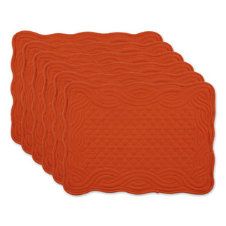 DII Quilted Placemats, 13x18 Inch, Pumpkin Spice, Set of 6
