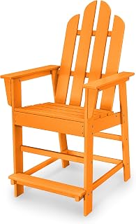 Polywood ECD24TA Long Island Counter Chair, Tangerine