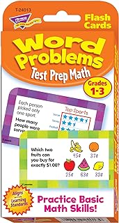 Trend Enterprises Test Prep Math Word Problems (Grades 1-3)Challenge Cards®