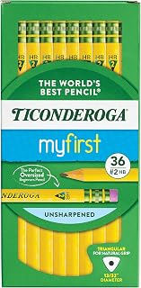 Ticonderoga My First Tri-Write Wood-Cased Pencils, Unsharpened