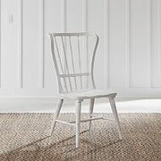 Liberty Furniture River Place Windsor Back Side Chairs for Kitchen Dining Room - Set of 2 - Riverstone White & Tobacco