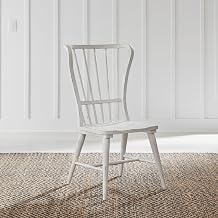 Liberty Furniture River Place Windsor Back Side Chairs for Kitchen Dining Room - Set of 2 - Riverstone White & Tobacco
