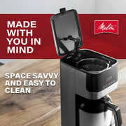 Aroma Tocco Thermal 8-Cup Drip by Melitta – 8 Cups, Plastic, Black and Stainless Steel, Model COFFEE MAKER
