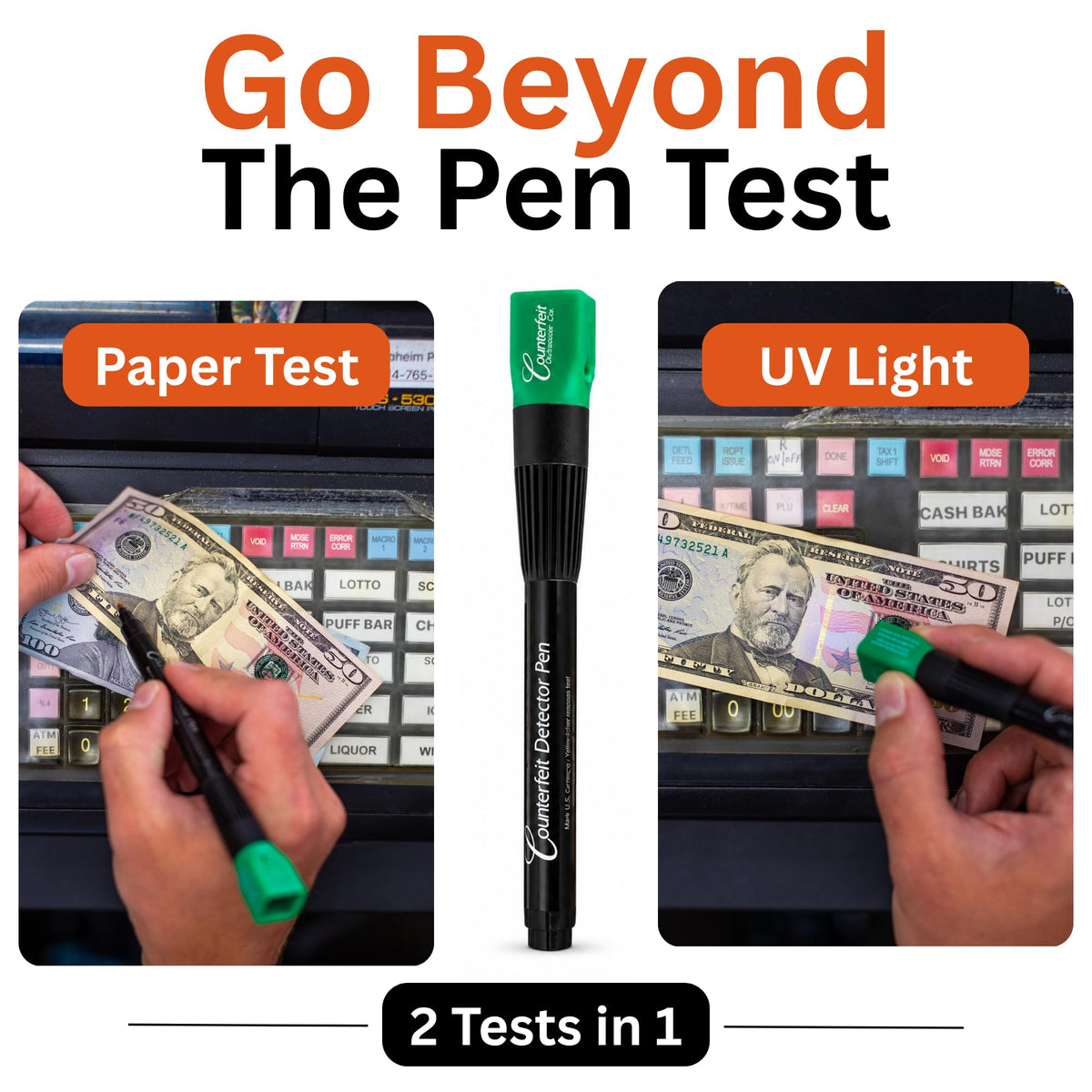 Dual Test Counterfeit Money Detector Pen by Dri Mark – 1 UV UV Light 3 Pen, Model 351UVB-DMAZ