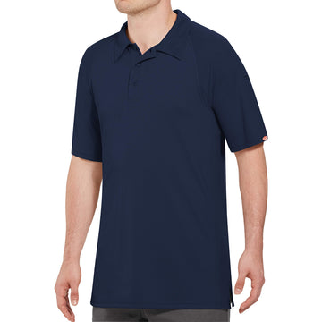 Men's Big-Tall Active Performance Polo Shirt by Red Kap – 6X-Large, Polyester, Navy, Model SK92NV SS 6XL