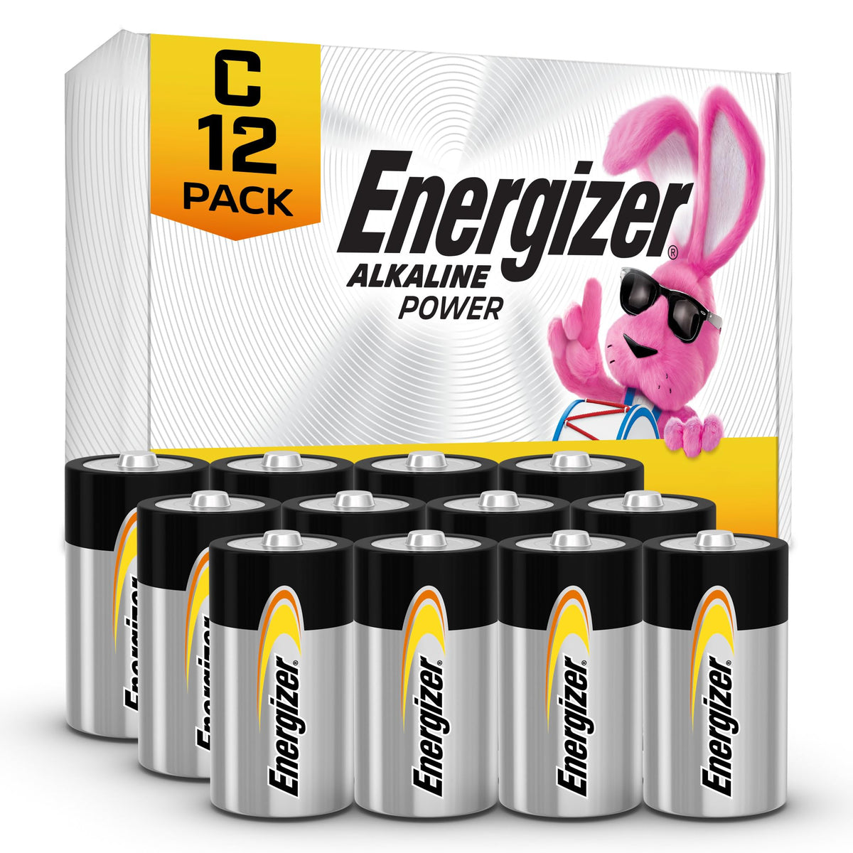 Alkaline Power C Batteries (12 Pack) by Energizer – Standard, Multicolor, Model AP93DP-12