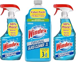 Windex Original Glass Cleaner, 2 spray bottles + 67 fl. oz. Refill