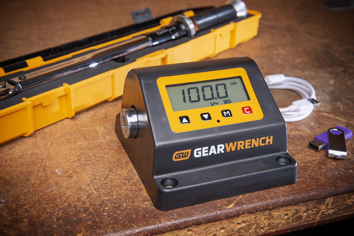 1/2" Drive Bench Top Torque Tester 10-100 ft/lbs by GEARWRENCH – Alloy Steel, Black, Model 89633