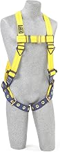 3M DBI-SALA,Delta 1101253 Full Body Harness, Back D-Ring, Tongue Buckle Leg Straps, 2X-Large, Yellow/Navy
