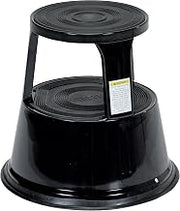 Vestil STEP-17-BK Steel Rolling Step Stool 17 In. Top Step Height 500 Lb. Capacity Black