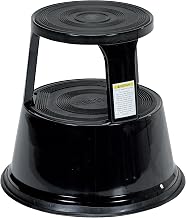 Vestil STEP-17-BK Steel Rolling Step Stool 17 In. Top Step Height 500 Lb. Capacity Black