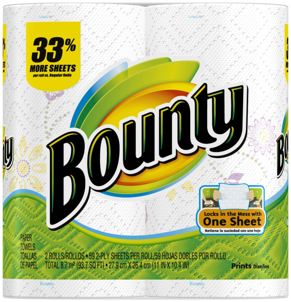 Bounty Prints / 1 / 98 Sheets per Roll (Pack of 2) Paper Towels