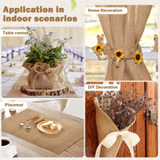 Topdiaos Burlap Table Runner, 12 x 10 Yard Roll, Brown