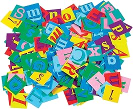 Roylco Alphabet Pasting Pieces, 1 x 1 Inches, Assorted Bright Colors, Pack of 2000