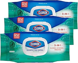 Clorox Disinfecting Wipes, Fresh Scent, 75 Count, 3 Pack