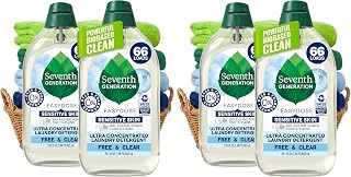Seventh Generation Laundry Detergent,Ultra Concentrated EasyDose,Free & Clear,23.1 Fl Oz (Packaging May Vary),(Pack of 4)