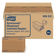 Tork Xpressnap Natural Environmental Print Dispenser Napkin N4, 908EX