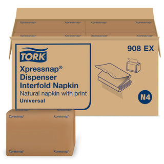 Tork Xpressnap Natural Environmental Print Dispenser Napkin N4, 908EX