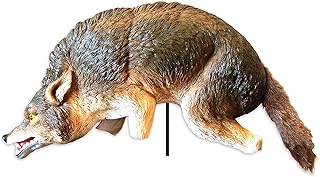 Bird-X 3D Coyote Decoy, Lifelike Predator Replica, Coyote Decoy with Moving Tail and Realistic Markings, Easy to Install, Covers up to 1 Acre of Land, 32" x 8" x 30"