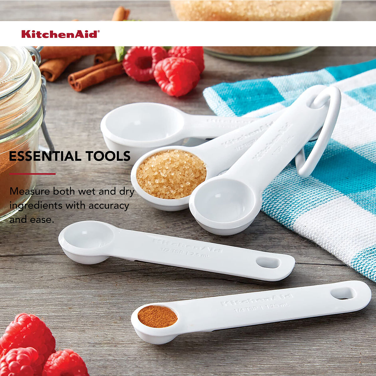 KitchenAid White / Spoons / Set Of 5 Spoons