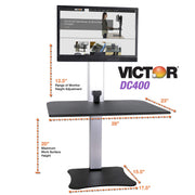 Victor Single Monitor / Black W/Aluminum / Modern Monitor Stands