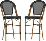 Flash Furniture 26 in Indoor/Outdoor Counter Stool, Black, 2-Pack | Commercial Grade, Stackable, Indoor/Outdoor Use, Counter Height