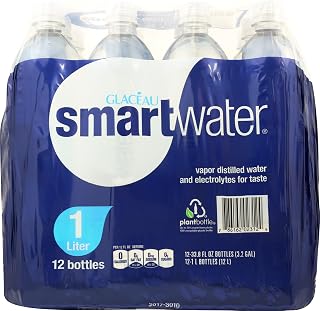 smartwater GLACEAU Smart Water 33.8 Fl Oz (Pack of 12)