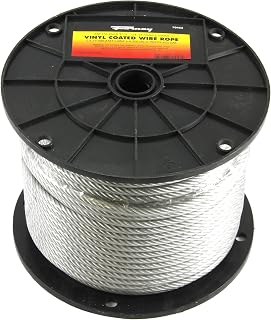 Forney 70453 Wire Rope, Vinyl Coated Aircraft Cable, 250-Feet-by-3/16-Inch thru 1/4-Inch