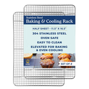 Ultra Cuisine Cooling Rack Set, Stainless Steel, 11.5 x 16.5 Inch, 2 Pack