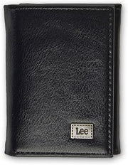 Lee Men’s Trifold Wallet Slim Casual Everyday Minimalist Cash and Card Holder with ID Window (Black)