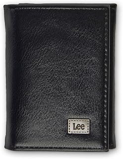 Lee Men’s Trifold Wallet Slim Casual Everyday Minimalist Cash and Card Holder with ID Window (Black)