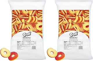 Trolli Peachie O's Sour Gummy Rings Candy, 5 Pound Bulk Bag (Pack of 2)
