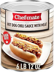 Chef-mate Hot Dog Canned Chili Sauce with Meat, Ready to Eat, 6 lb 12 oz (#10 Can Bulk)