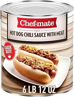 Chef-mate Hot Dog Canned Chili Sauce with Meat, Ready to Eat, 6 lb 12 oz (#10 Can Bulk)