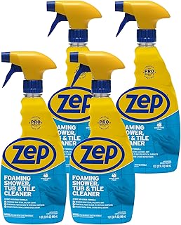 Zep Foaming Shower Tub and Tile Cleaner, 32 Ounce, Case of 4