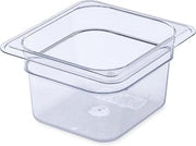 Carlisle FoodService Products Plastic Food Pan 1/6 Size 4 Inches Deep Clear