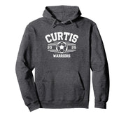 Curtis Warriors Soccer Ball 2025 Pullover Hoodie by Curtis Warriors Official High School Gear – Polyester, Grey, Model T13W6GGE5KN