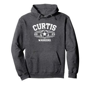 Curtis Warriors Soccer Ball 2025 Pullover Hoodie by Curtis Warriors Official High School Gear – Polyester, Grey, Model T13W6GGE5KN