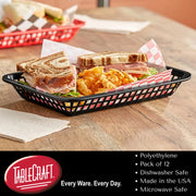 Cash and Carry Grande Basket, Red, Platter Food Basket, Durable Design, Ideal for Serving and Display, Versatile Use, Pack of 12, Vibrant Red Color by Tablecraft – Model C1077R
