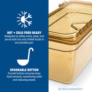 Carlisle FoodService Products 1/3 size / Amber / 2.5" Deep Storage & Transport