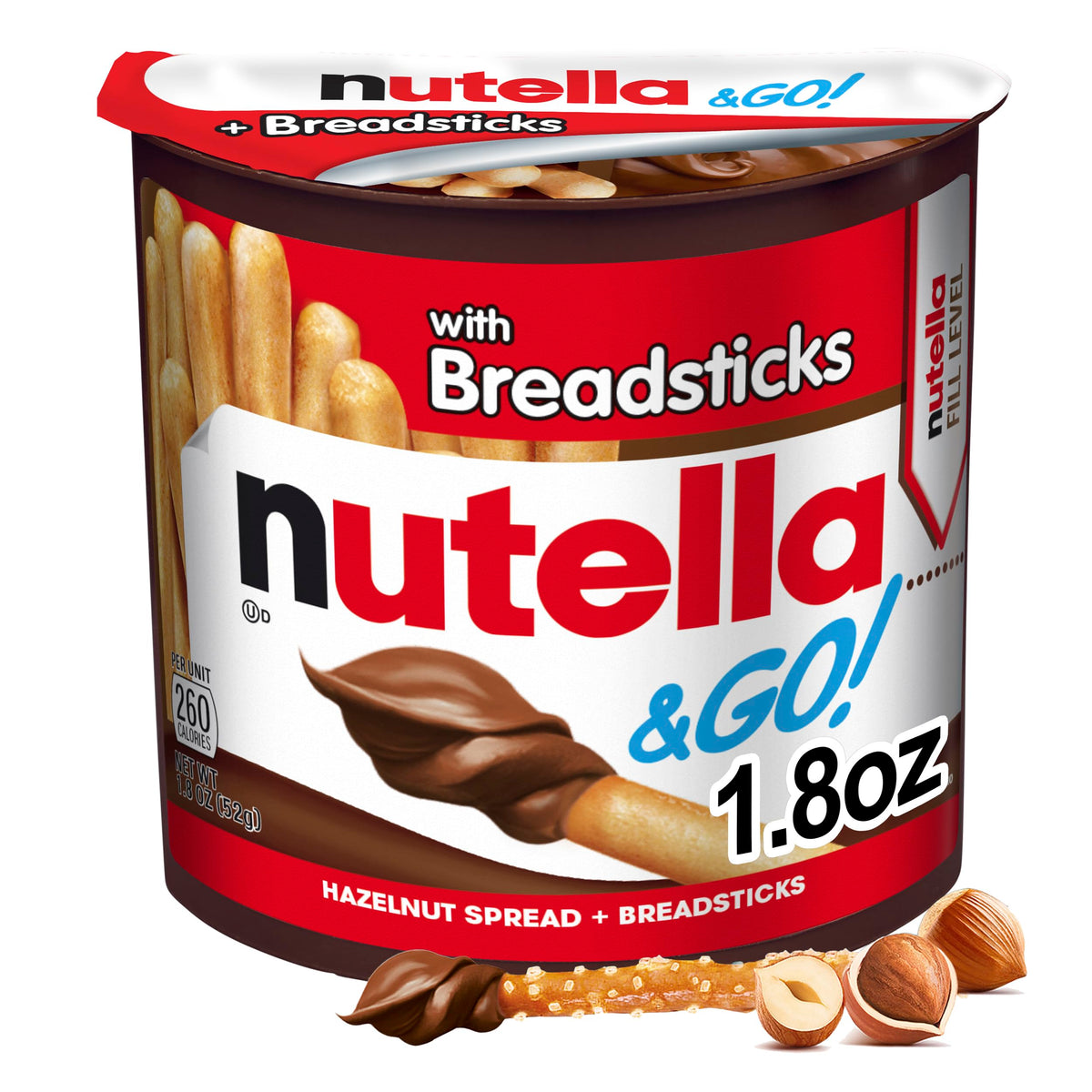 & Go! Hazelnut Spread with s by Nutella – 1.8 Ounce (Pack of 1), Model 009800800056