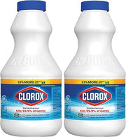 Clorox Regular Disinfecting Bleach Cleaner, 2 Pack Concentrated Liquid Bleach, Removes Mold, Mildew and Stains, Whitens, for Multi Purpose Cleaning and Laundry, 24 oz Bottles