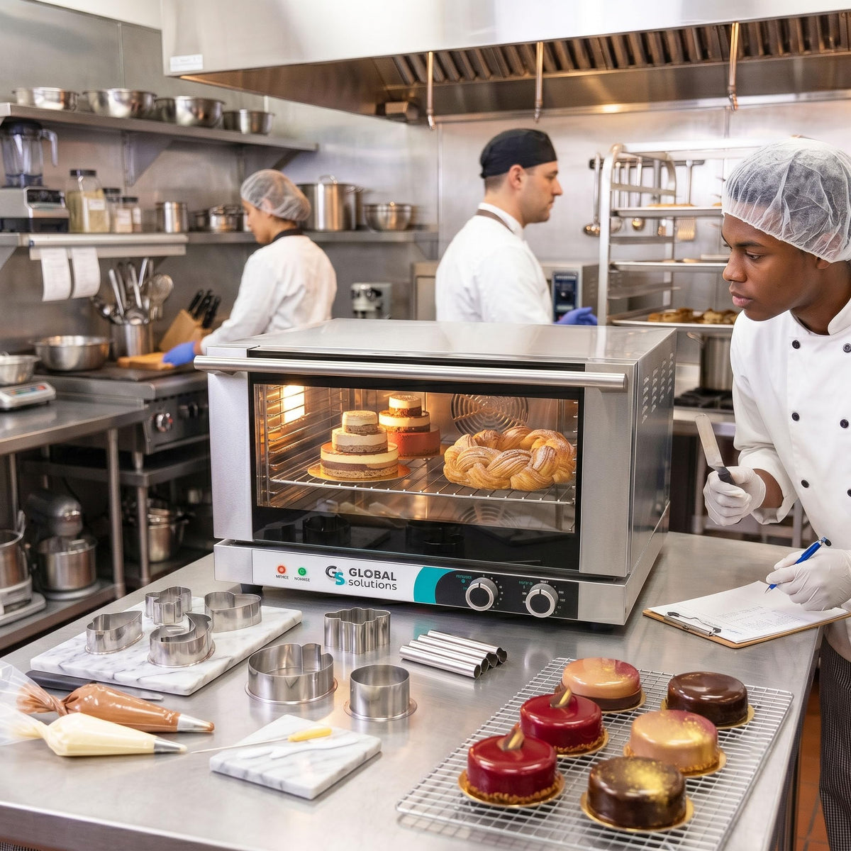 Countertop Convection Oven by Global Solutions – 22.875" x 22.438" x 16", 1.5 cubic_feet, Stainless Steel, Silver, Model GS1741
