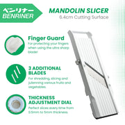 Japanese Mandolin Vegetable Slicer by Benriner – One Size, 12.5 cubic_inches, Ceramic, Off-White, Model BN-1